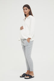 Stretchy Maternity Joggers (Grey) 1