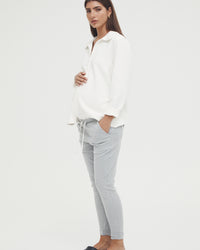 Stretchy Maternity Joggers (Grey) 1