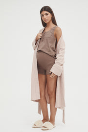 Maternity Waffle Robe (Blush) 3