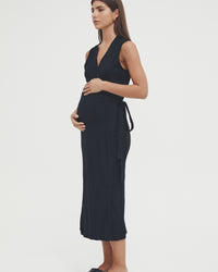 Maternity Wrap Dress (Black) 6