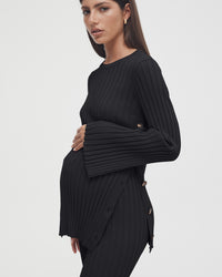 Luxury Maternity Top (Black) 8