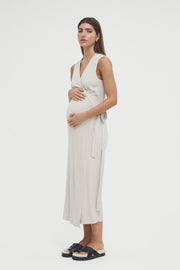 Maternity Wrap Dress (Stone) 5