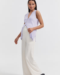 Maternity V Neck Rib Tank (Lavender) 8