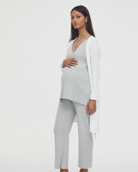 Stretchy Maternity Overbump Knit Pant (Grey Marle) 4