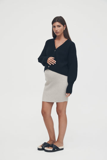 Stretchy Maternity Skirt (Taupe) 1