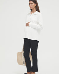 Ribbed Maternity Top (Ivory) 4