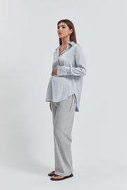 Maternity Satin Shirt (Icy Blue) 3