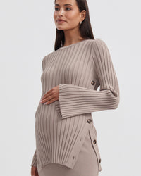 Luxury Maternity Top (Mocha) 2