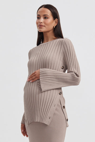 Luxury Maternity Top (Mocha) 2