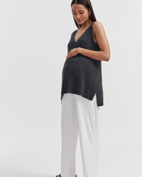 Maternity Knit Tank (Charcoal) 3