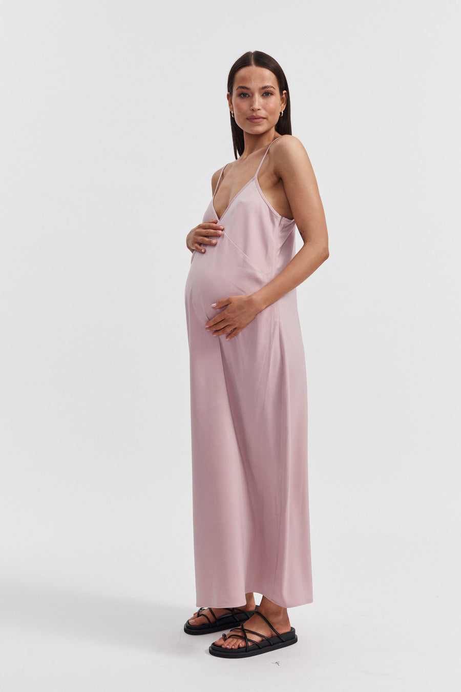 Pink Maternity Slip Dress 4