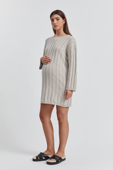 Maternity Cable Knit Sweater Dress 1