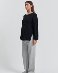 Maternity Cable Knit Jumper (Black) 5