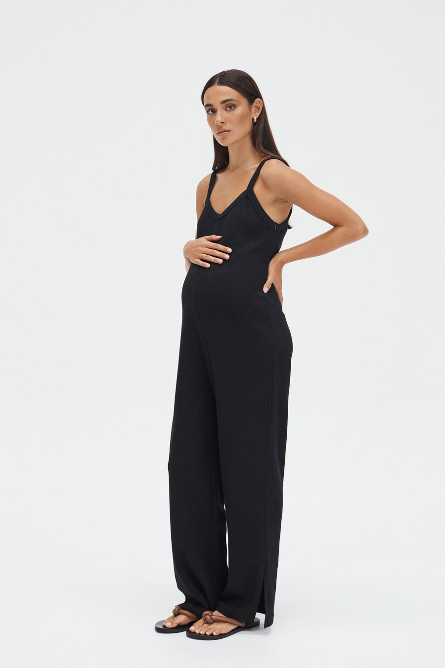 Designer Maternity Jumpsuit (Black) 3