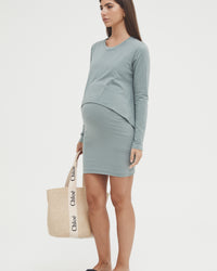 Organic Cotton Maternity Skirt (Khaki) 7