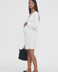 Luxury Maternity Wrap Dress (White) 1
