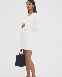 Maternity Resort Knit Dress (White) 2