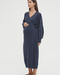 Navy Maternity Wrap Dress 5