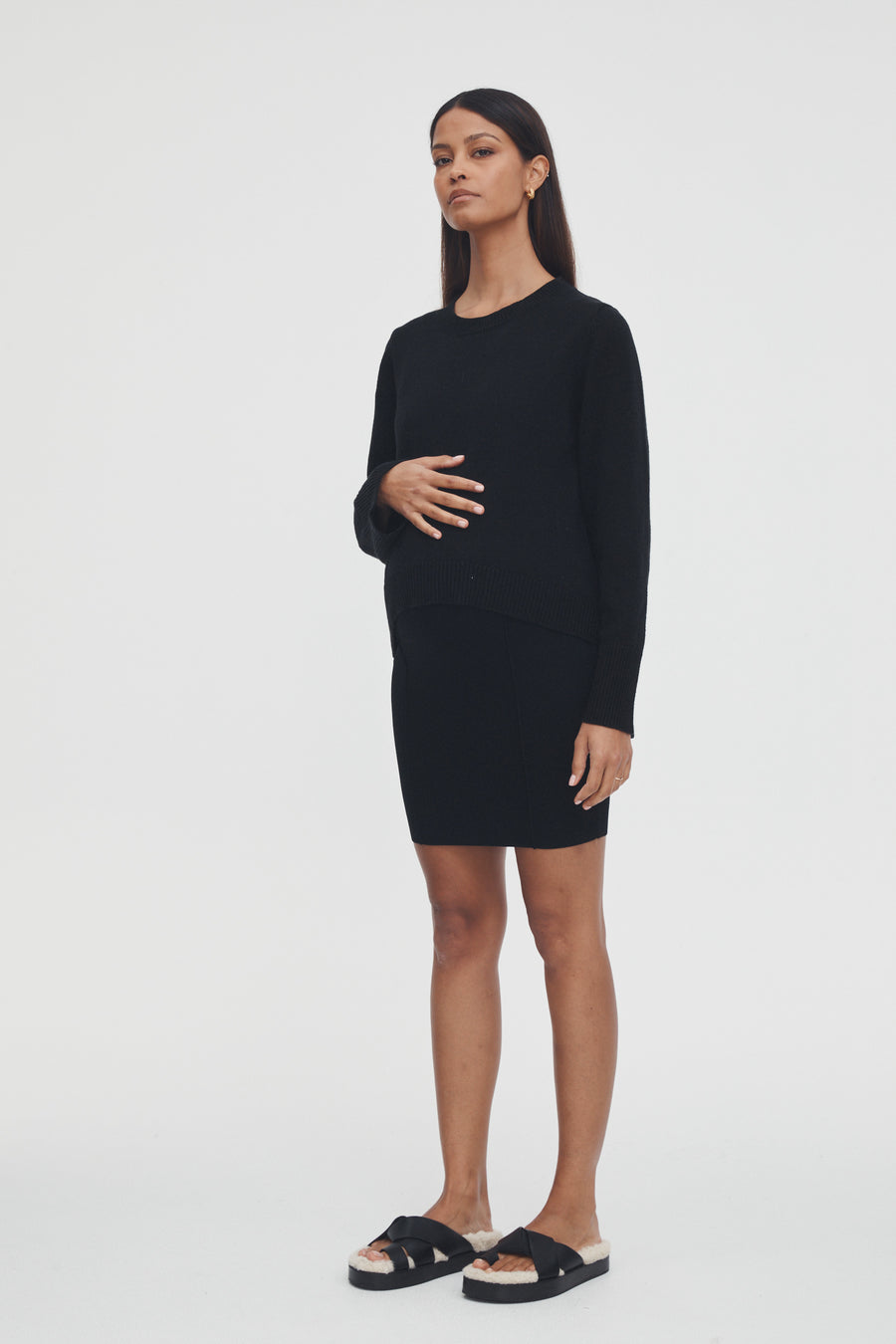 Black Maternity Work Skirt 4