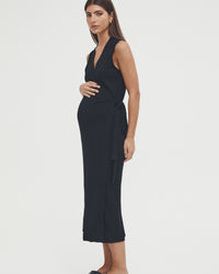 Maternity Wrap Dress (Black) 2