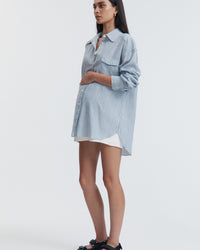 Soft 100% Cotton Maternity Stripe Shirt 3
