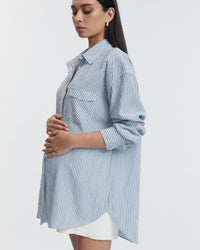Soft 100% Cotton Maternity Stripe Shirt 6