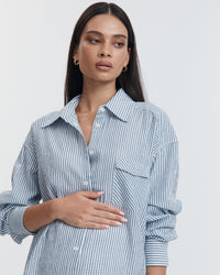 Soft 100% Cotton Maternity Stripe Shirt 7