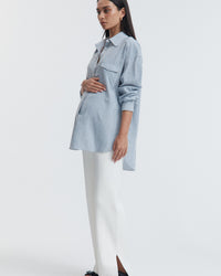 Soft 100% Cotton Maternity Stripe Shirt 8