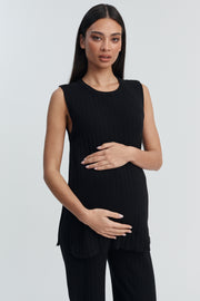 Soft Maternity Knit Tank (Black) 4