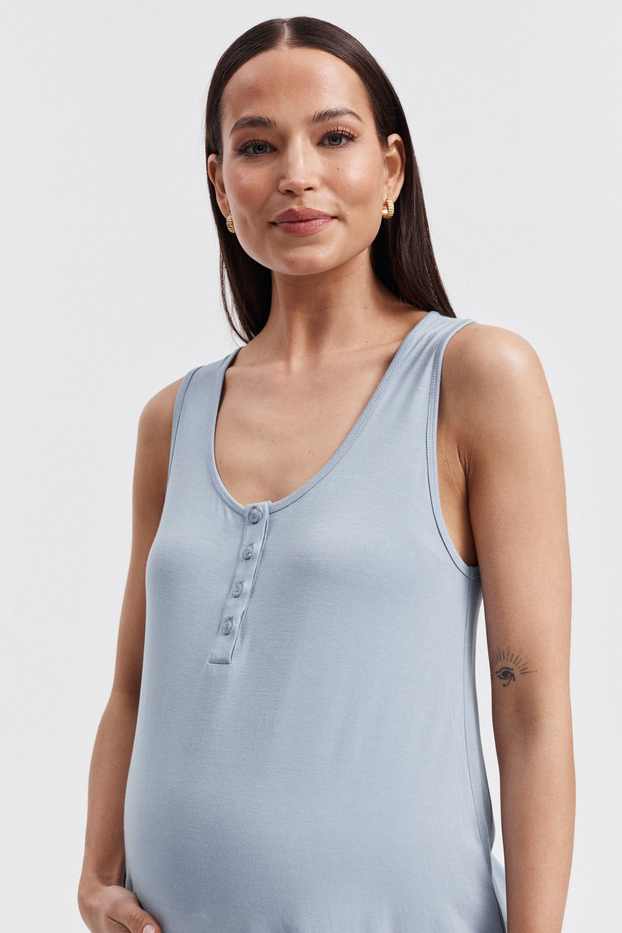 Soft Maternity PJ Tank (Blue) 2