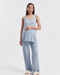 Soft Maternity PJ Tank (Blue) 4