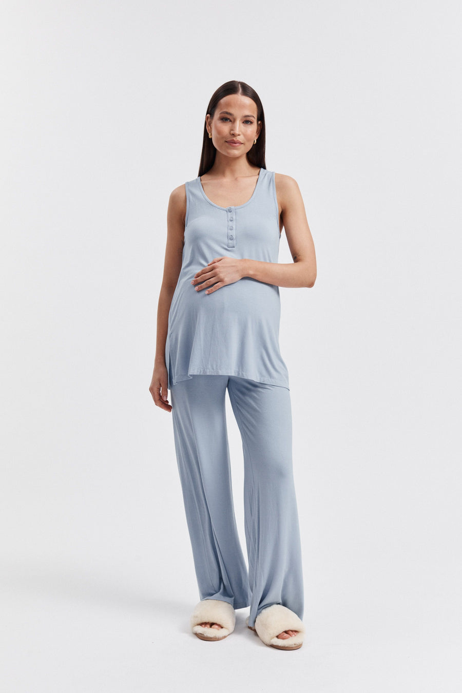 Soft Maternity PJ Tank (Blue) 4