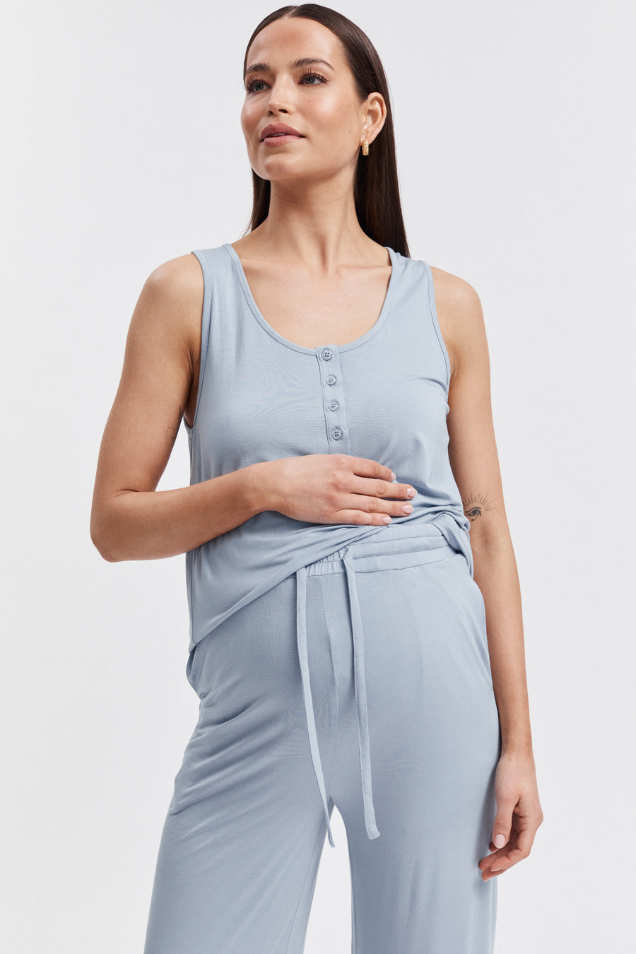 Soft Maternity PJ Tank Blue 9