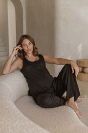 Soft Maternity Pointelle PJ Pant (Black) 2