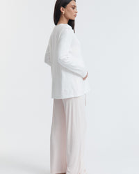 Soft Maternity Pointelle PJ Shirt (White) 11
