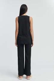 Soft Maternity Pointelle PJ Tank (Black) 6