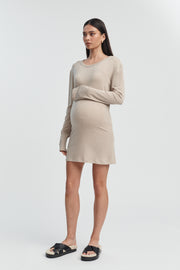 Soft Merino/Tencel LS Dress (Taupe) 5