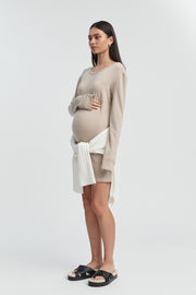 Soft Merino/Tencel LS Dress (Taupe) 6