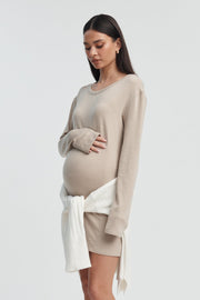Soft Merino/Tencel LS Dress (Taupe) 7