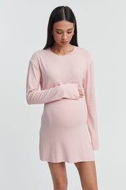 Soft Rib LS Mini Dress (Dusty Pink)2
