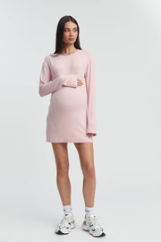 Soft Rib LS Mini Dress (Dusty Pink) 3
