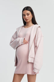 Soft Rib LS Mini Dress (Dusty Pink) 7