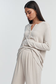 Soft Rib Maternity Sleep PJ Pant (Dune) 1