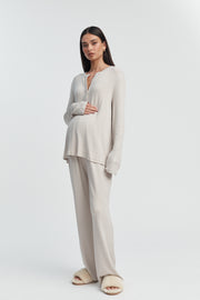 Soft Rib Maternity Sleep PJ Pant (Dune) 5