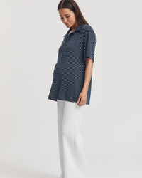 Soft & Stretch Maternity Tee (Navy Stripe) 2