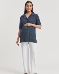 Soft & Stretch Maternity Tee (Navy Stripe) 4
