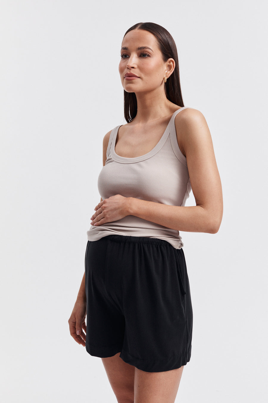 Stone Maternity Ribbed Crop Singlet 8