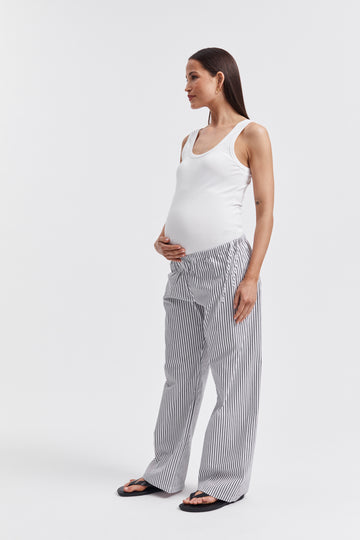 Stripe Cotton Maternity Pant 1