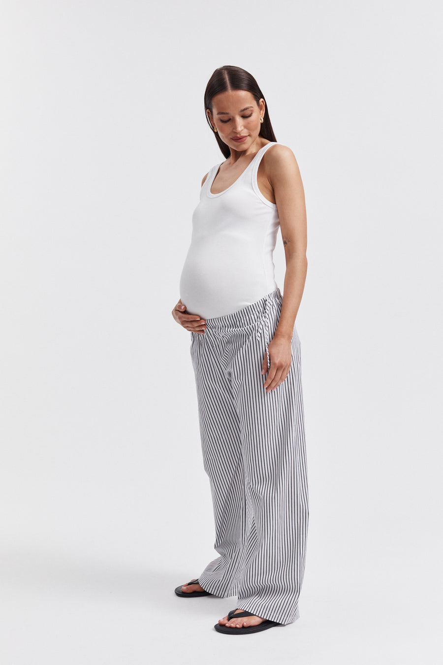 Stripe Cotton Maternity Pant 5