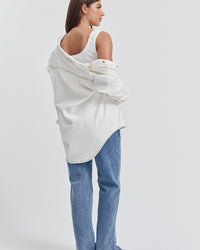 Maternity Cotton Rib Bodysuit (White) 8